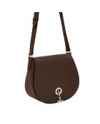 Sac bandoulière en Cuir Paris marron - 26x21x11 cm