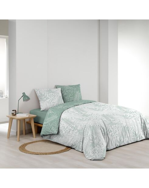 Parure housse de couette imprimée Cassia sauge