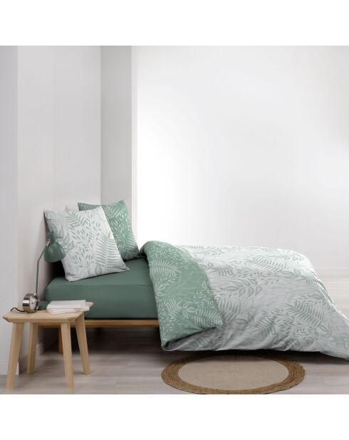 Parure housse de couette imprimée Cassia sauge