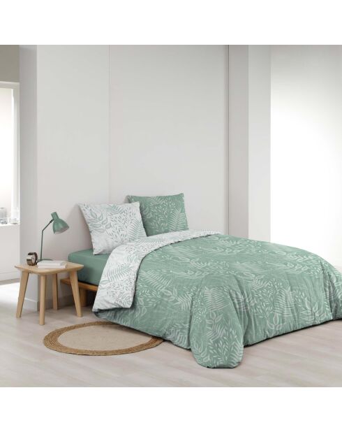 Parure housse de couette imprimée Cassia sauge