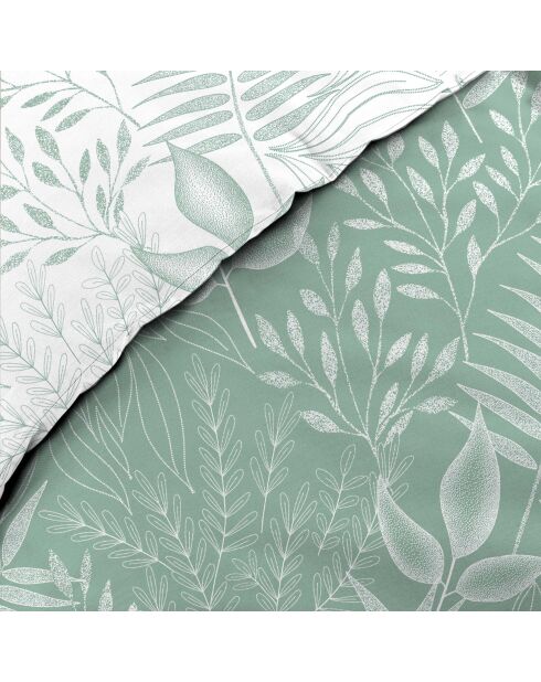 Parure housse de couette imprimée Cassia sauge