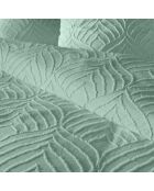 Parure housse de couette microfibre unie tuftée Heltie sauge