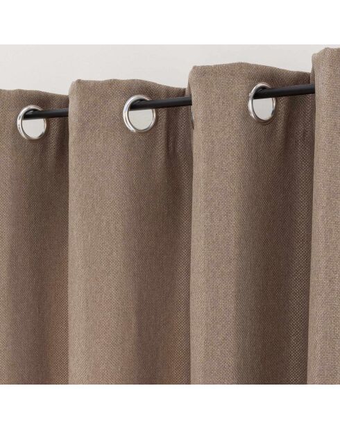 Rideau à Oeillets (135 x 240 cm) Tramina Noisette, Occultant Tissé