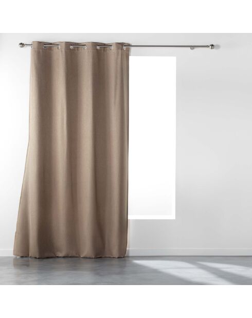 Rideau à Oeillets (135 x 240 cm) Tramina Noisette, Occultant Tissé