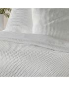 Parure 3 Pièces Abelia Blanc, Microfibre Gaufrée