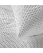 Parure 3 Pièces Abelia Blanc, Microfibre Gaufrée