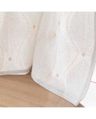 Rideau à oeillets imprimé metallisé Maho blanc - 140x240 cm