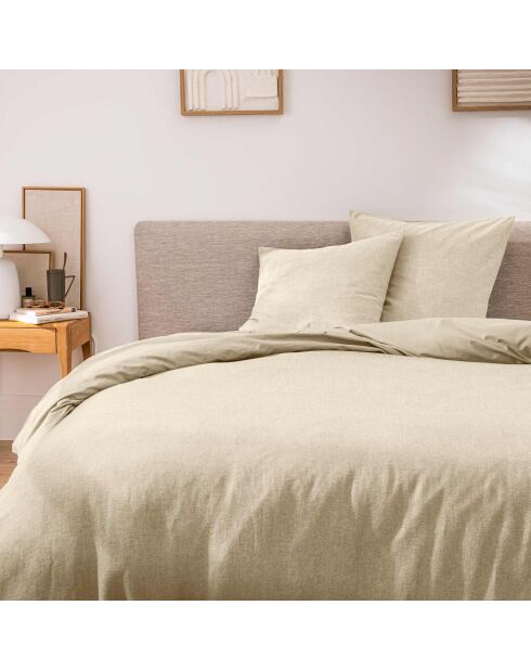 Parure housse de couette fils Meline sable
