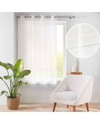 Rideau à œillets voile tissé Carlin naturel - 140x180 cm