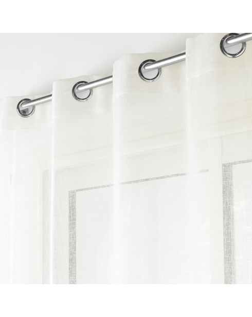 Rideau à œillets voile tissé Carlin naturel - 140x180 cm
