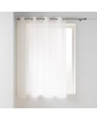 Rideau à œillets voile tissé Carlin naturel - 140x180 cm