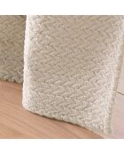 Rideau à Oeillets (140 x 240 cm) Flanela Beige, Flanelle Relief