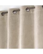 Rideau à Oeillets (140 x 240 cm) Flanela Beige, Flanelle Relief