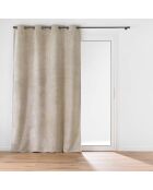 Rideau à Oeillets (140 x 240 cm) Flanela Beige, Flanelle Relief
