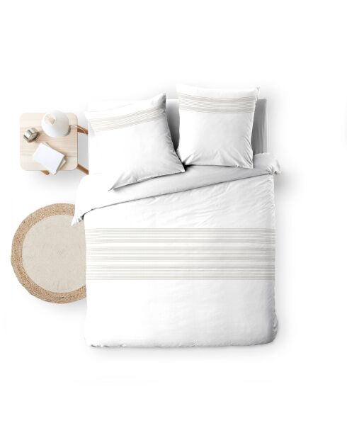 Set de 3 piezas Opera White, 100% algodón con hilos bordados teñidos