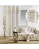 Rideau à Oeillets (140 x 240 cm) Golden Sunset Blanc, Coton Finition Top Fils Coupés