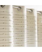 Rideau à Oeillets (140 x 240 cm) Golden Sunset Blanc, Coton Finition Top Fils Coupés