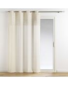 Rideau à Oeillets (140 x 240 cm) Golden Sunset Blanc, Coton Finition Top Fils Coupés