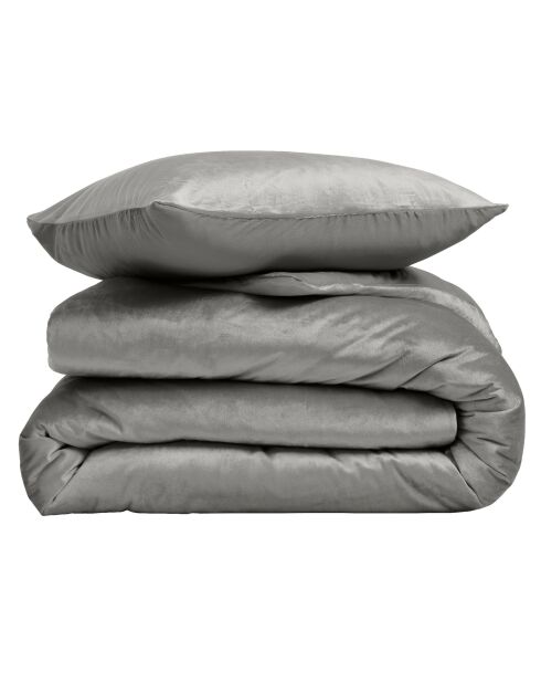 Parure housse de couette en Velours Velina anthracite