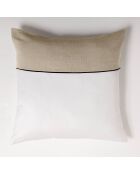 Parure housse de couette Gabrielle beige/blanc