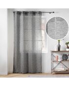 Voilage à Oeillets (140 x 240 Cm) Carlin Anthracite, Voile Texturé