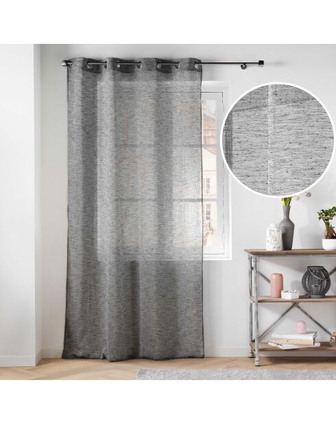 Voilage à Oeillets (140 x 240 Cm) Carlin Anthracite, Voile Texturé