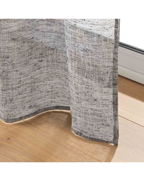 Voilage à Oeillets (140 x 240 Cm) Carlin Anthracite, Voile Texturé