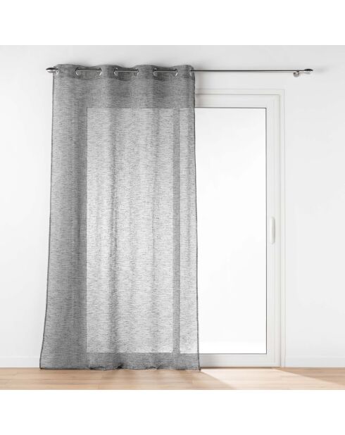 Voilage à Oeillets (140 x 240 Cm) Carlin Anthracite, Voile Texturé