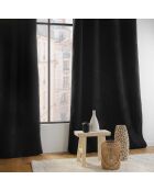 Rideau à Oeillets (140 x 240 cm) Wooly Noir, Bouclette Unie