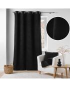 Rideau à Oeillets (140 x 240 cm) Wooly Noir, Bouclette Unie