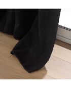 Rideau à Oeillets (140 x 240 cm) Wooly Noir, Bouclette Unie