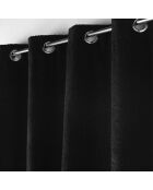 Rideau à Oeillets (140 x 240 cm) Wooly Noir, Bouclette Unie
