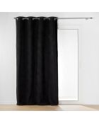 Rideau à Oeillets (140 x 240 cm) Wooly Noir, Bouclette Unie