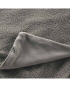 Plaid grigio lanoso (180 x 220 cm), bouclé liscio