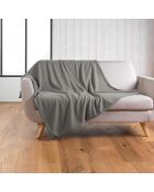 Plaid grigio lanoso (180 x 220 cm), bouclé liscio