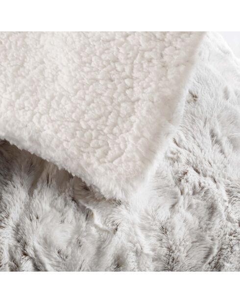 Calda coperta invernale (125 x 150 cm) Alaska Natural, pelliccia sintetica e sherpa