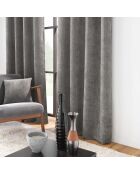 Tenda Grommet (140 x 260 cm) Leo antracite, velluto in ciniglia