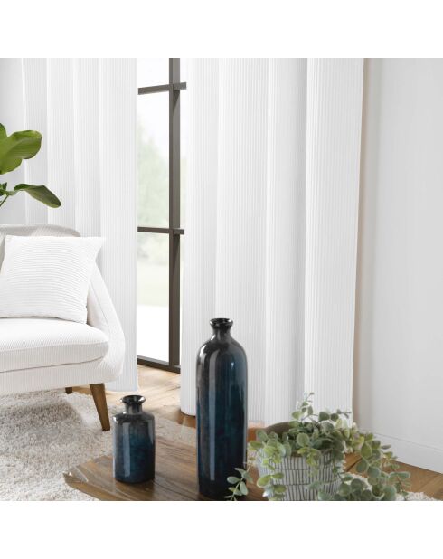 Rideau à Oeillets (140 x 260 cm) Nils Blanc, Flanelle Relief Unie