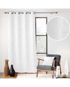 Rideau à Oeillets (140 x 260 cm) Leo Blanc, Velours Chenille