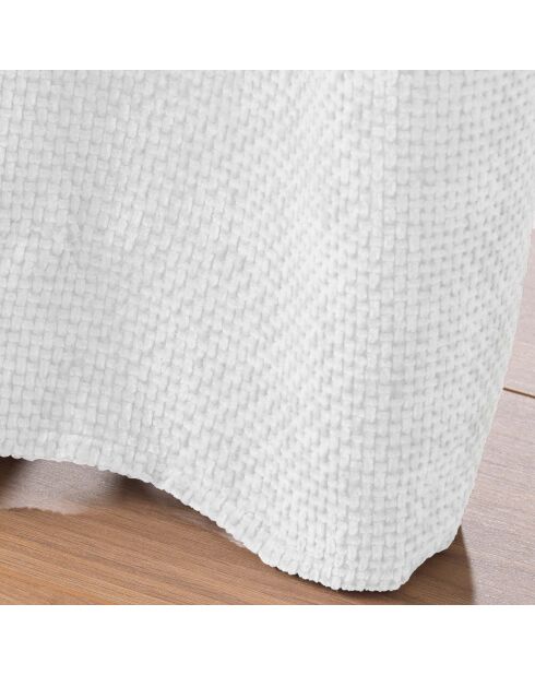 Rideau à Oeillets (140 x 260 cm) Leo Blanc, Velours Chenille