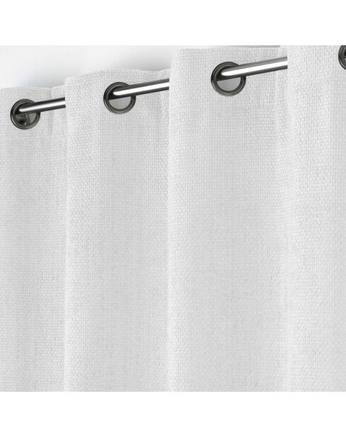 Rideau à Oeillets (140 x 260 cm) Leo Blanc, Velours Chenille