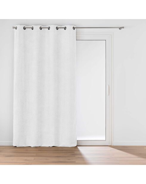 Rideau à Oeillets (140 x 260 cm) Leo Blanc, Velours Chenille