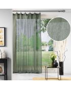 Rideau à anneaux voile tissé Linka kaki - 140x240 cm
