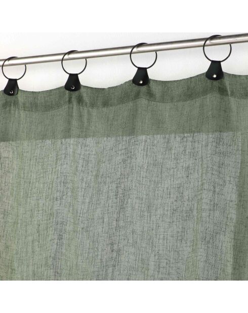 Voilage à Anneaux (140 x 240 Cm) Linka Kaki, Voile Tissé
