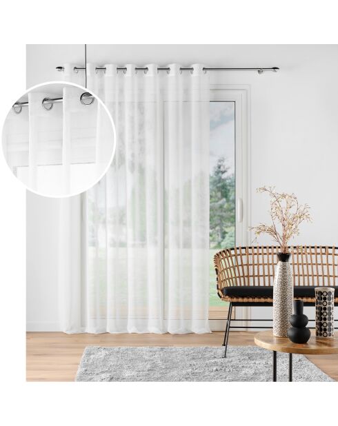 Carlino naturale trasparente con occhielli ad ampia larghezza (240 x 240 cm), velo strutturato