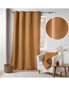 Rideau à oeillets bouclette unie Wooly camel - 140x240 cm