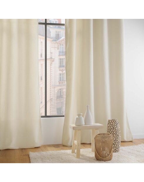 Rideau à Oeillets (140 x 240 cm) Wooly Naturel, Bouclette Unie