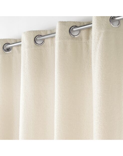 Rideau à Oeillets (140 x 240 cm) Wooly Naturel, Bouclette Unie