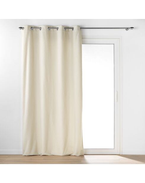 Rideau à Oeillets (140 x 240 cm) Wooly Naturel, Bouclette Unie
