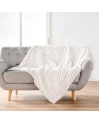 Calda coperta invernale (125 x 150 cm) Frosty Natural, pelliccia sintetica e sherpa